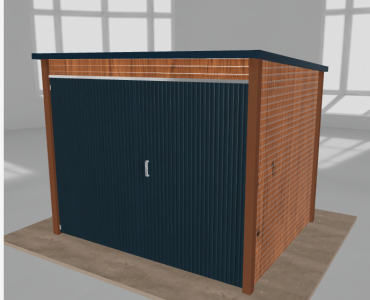 Įrankių namelis 2,5x2 m, nuolydis atgal, Medžio imitacijos