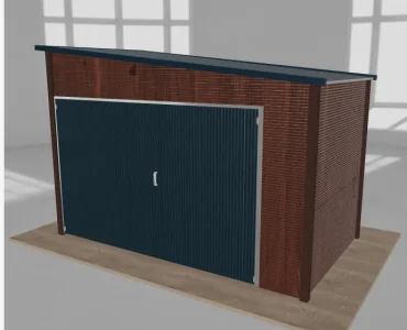 Įrankių namelis 3,5x2 m, nuolydis į dešinę, Medžio imitacijos