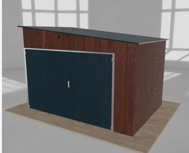 Įrankių namelis 3,5x2,5 m, nuolydis į dešinę, Medžio imitacijos