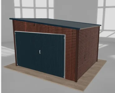 Įrankių namelis 3,5x3 m, nuolydis į dešinę, Medžio imitacijos
