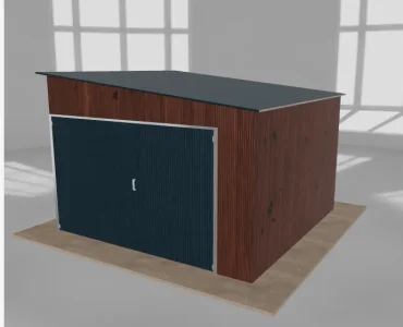 Įrankių namelis 3,5x3,5 m, nuolydis į dešinę, Medžio imitacijos
