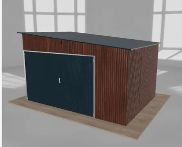Įrankių namelis 4x3 m, nuolydis į dešinę, Medžio imitacijos